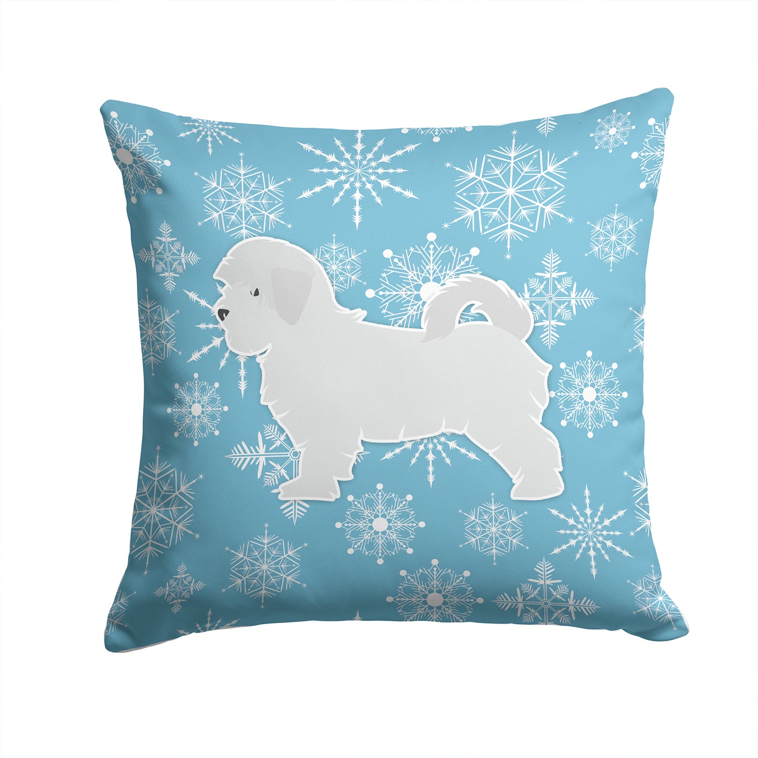 Winter Snowflake Maltese Fabric Decorative Pillow BB3536PW1414 - the-store.com