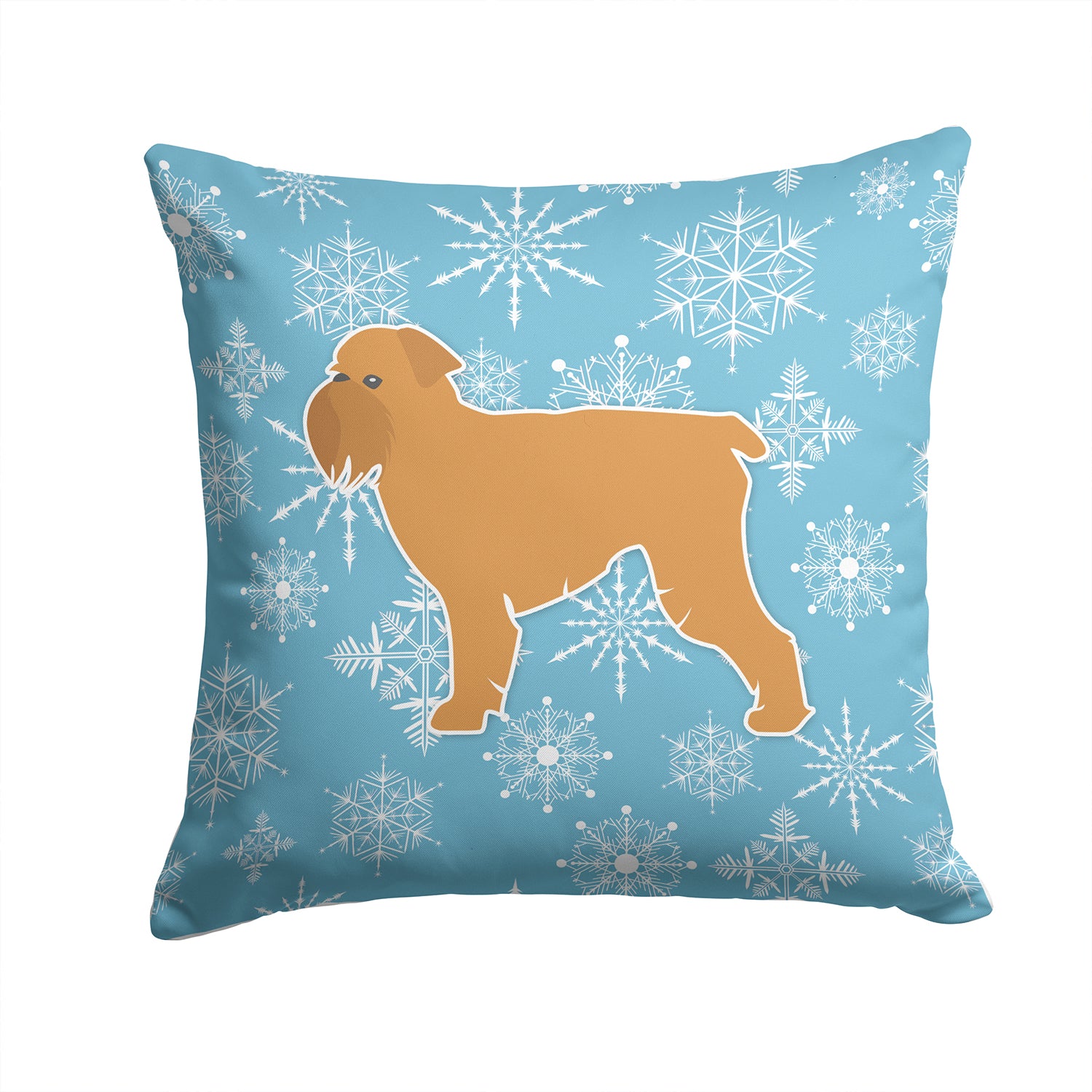 Winter Snowflake Brussels Griffon Fabric Decorative Pillow BB3540PW1414 - the-store.com