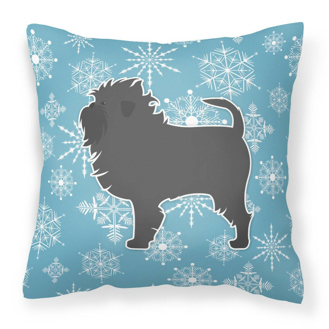 Winter Snowflake Affenpinscher Fabric Decorative Pillow BB3548PW1818 by Caroline's Treasures