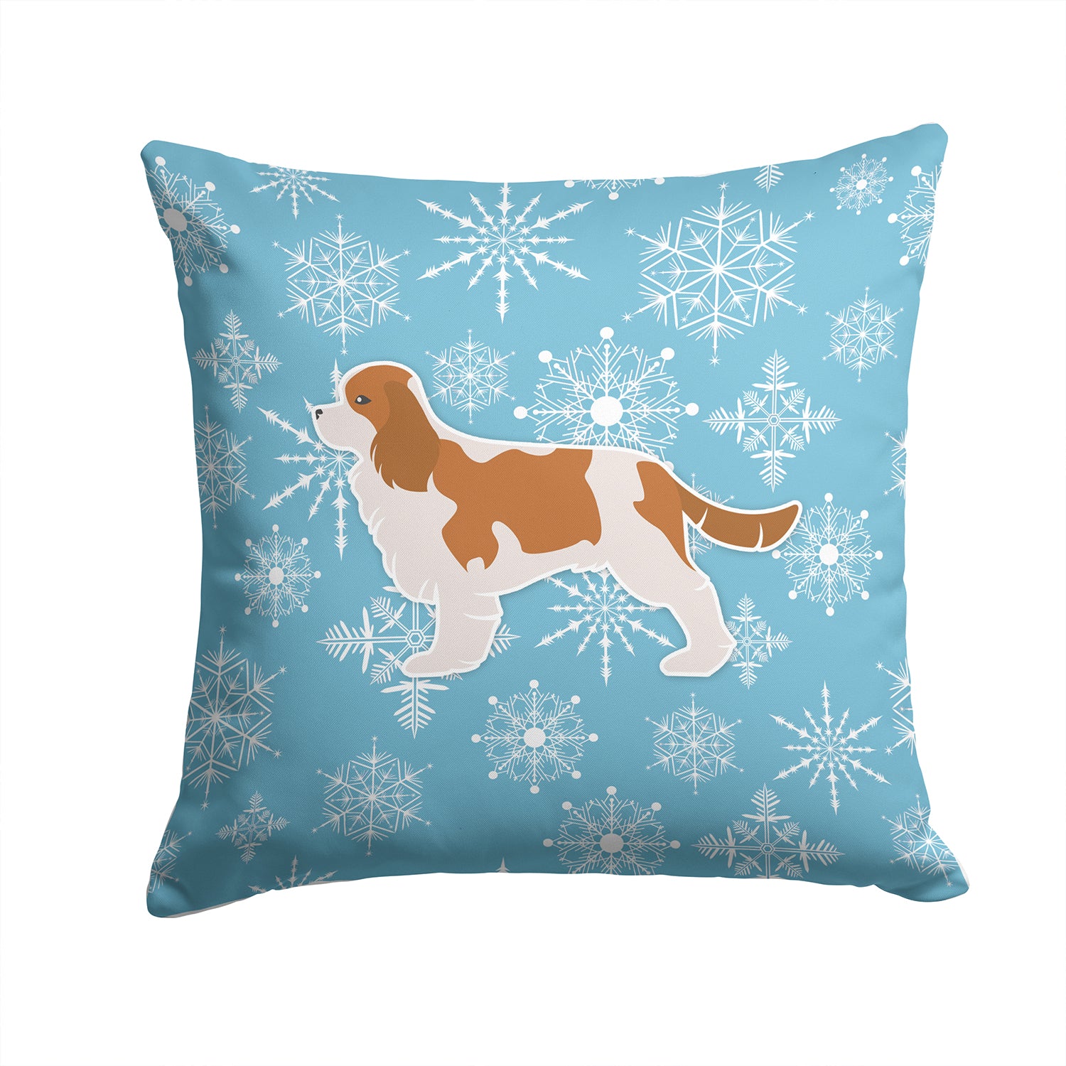 Winter Snowflake Cavalier King Charles Spaniel Fabric Decorative Pillow BB3549PW1414 - the-store.com