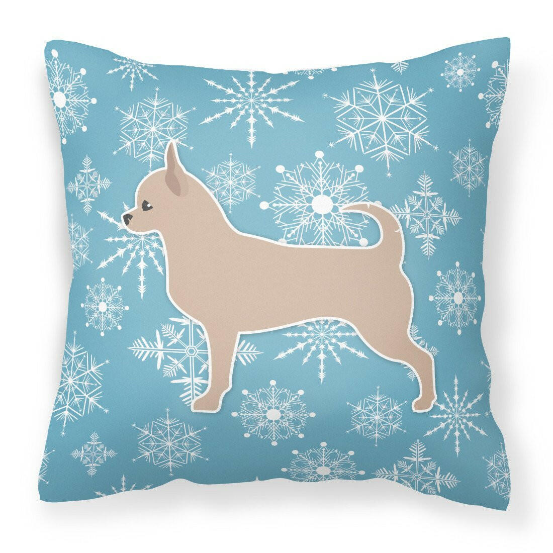 Winter Snowflake Chihuahua Fabric Decorative Pillow BB3550PW1818 by Caroline's Treasures