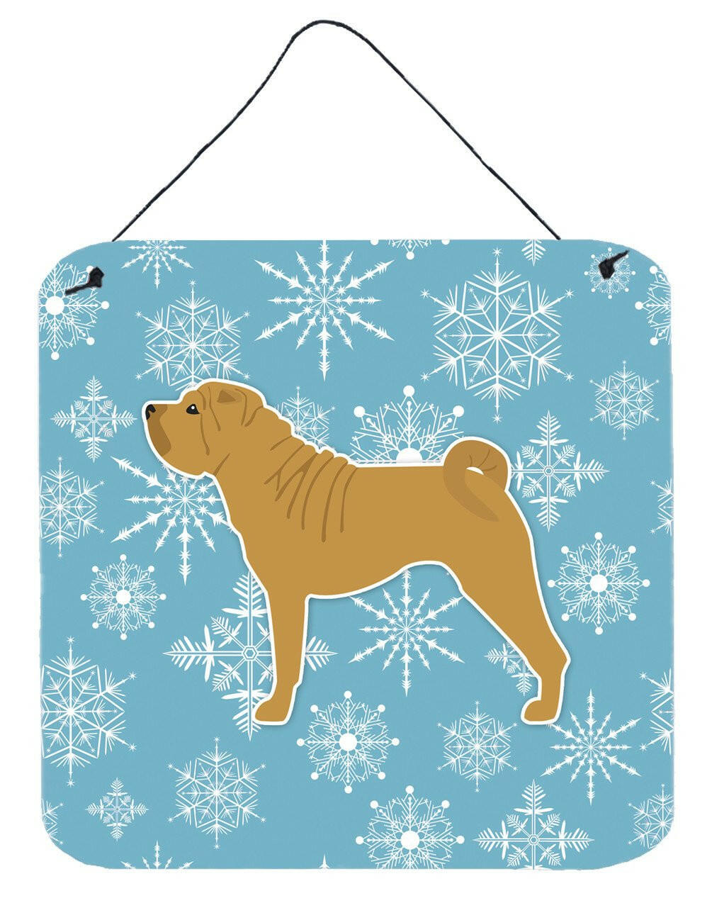 Winter Snowflake Shar Pei Merry Wall or Door Hanging Prints BB3552DS66 by Caroline's Treasures