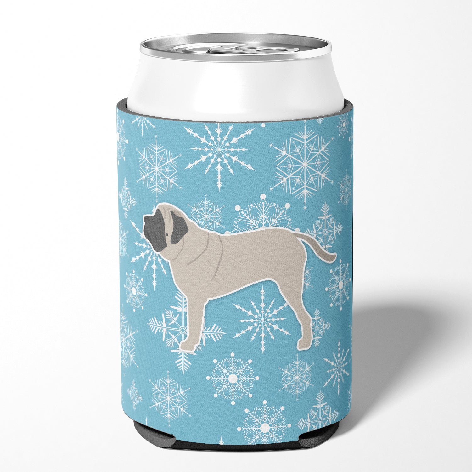 Winter Snowflake English Mastiff Can or Bottle Hugger BB3556CC  the-store.com.