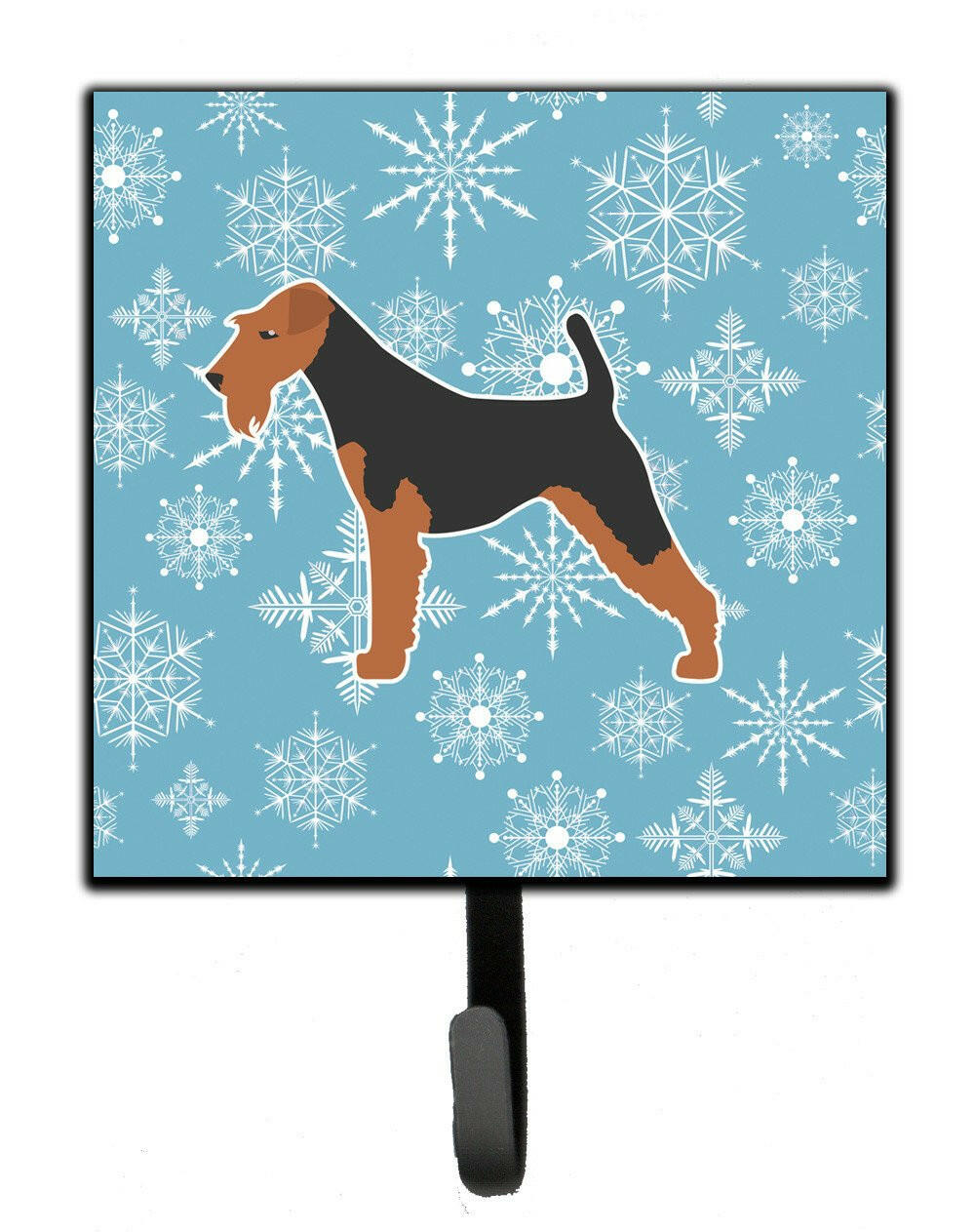 Winter Snowflake Airedale Terrier Leash or Key Holder BB3557SH4 by Caroline&#39;s Treasures