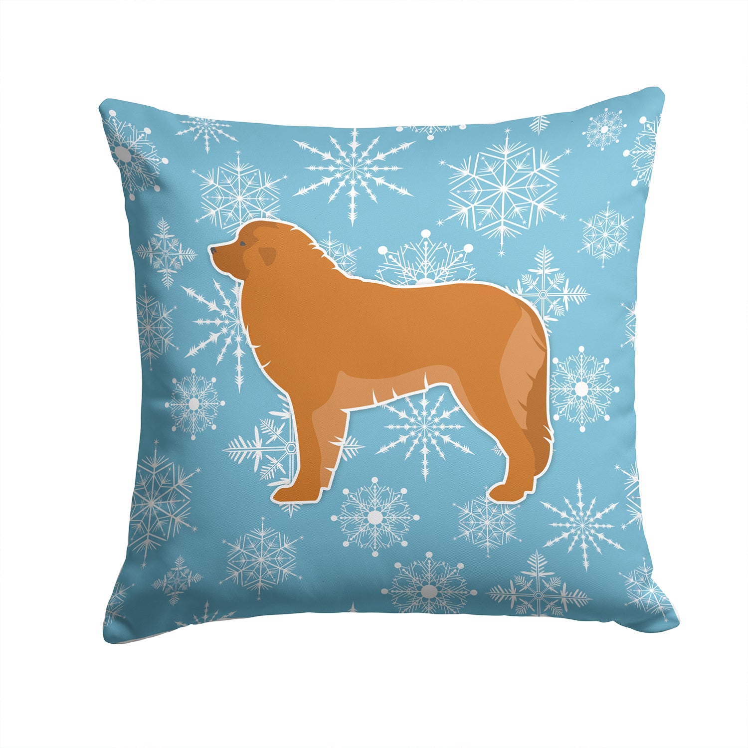 Winter Snowflake Leonberger Fabric Decorative Pillow BB3558PW1414 - the-store.com