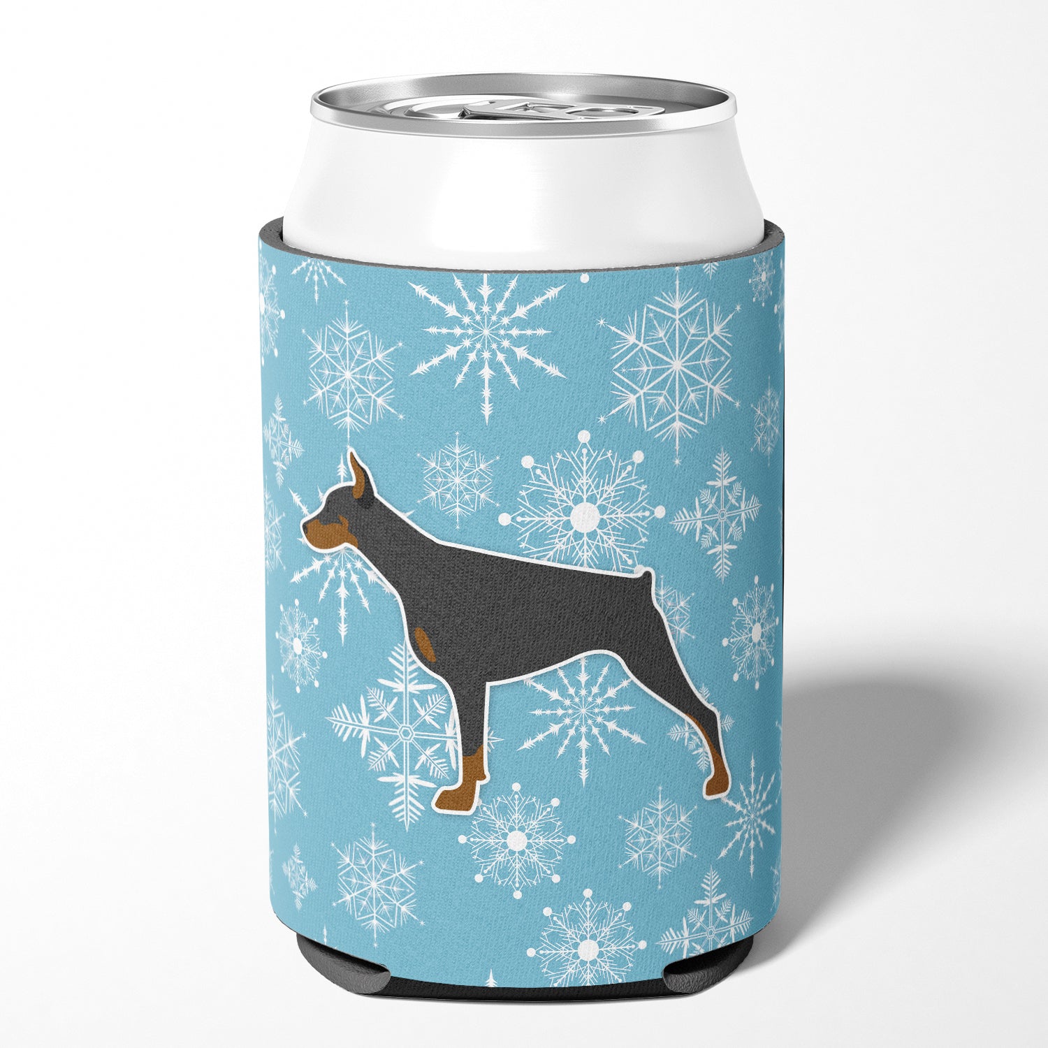 Winter Snowflake Doberman Pinscher Can or Bottle Hugger BB3560CC  the-store.com.