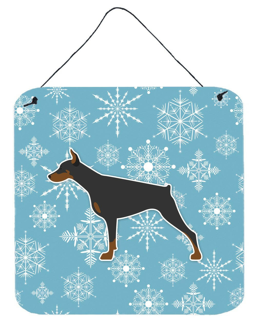 Winter Snowflake Doberman Pinscher Wall or Door Hanging Prints BB3560DS66 by Caroline's Treasures