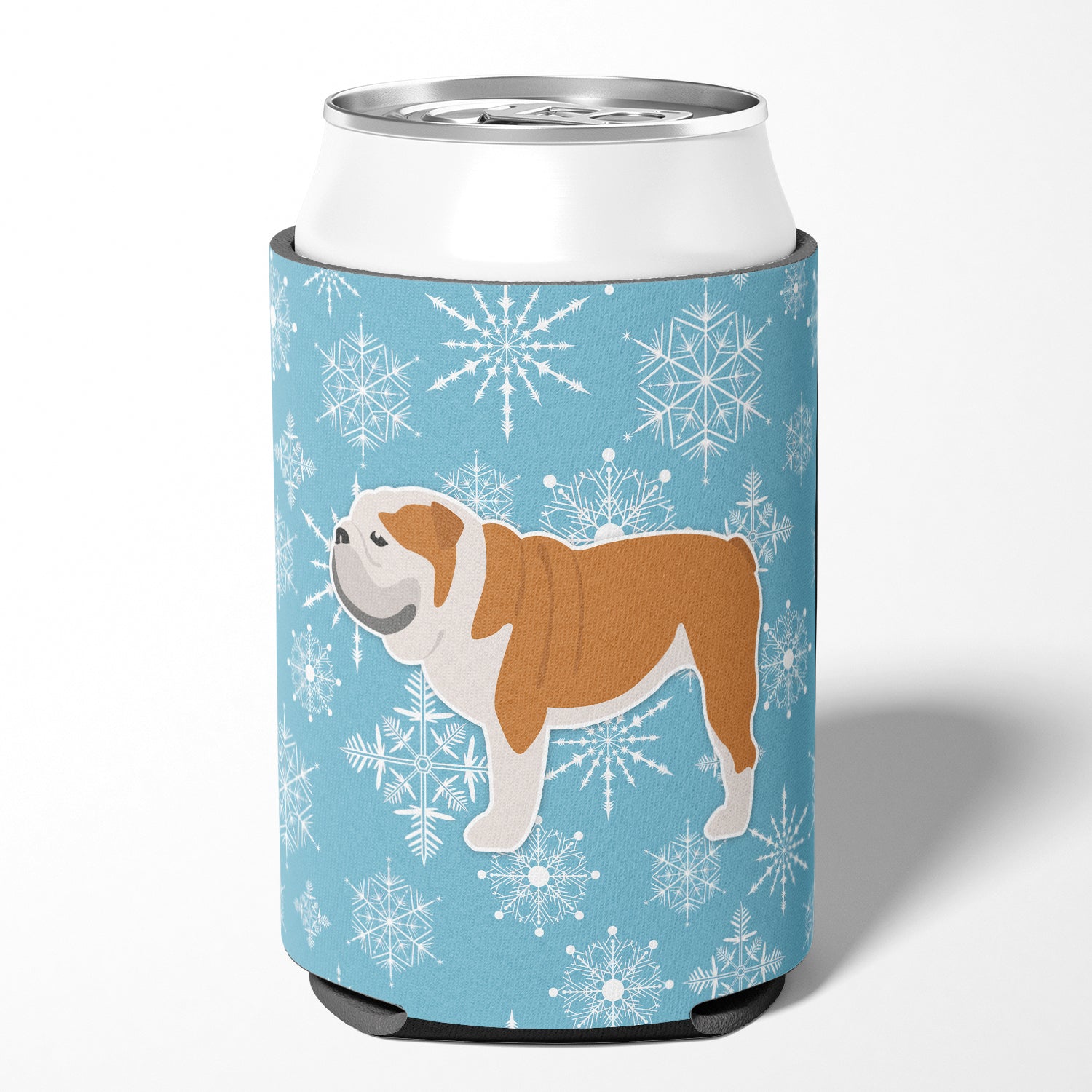 Winter Snowflake English Bulldog Can or Bottle Hugger BB3562CC  the-store.com.