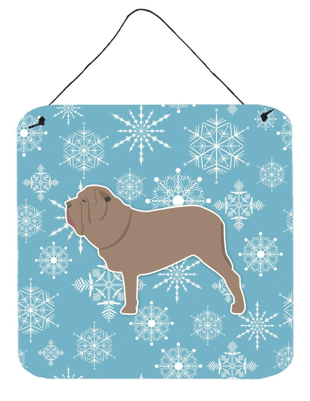 Winter Snowflake Neapolitan Mastiff Wall or Door Hanging Prints BB3565DS66 by Caroline's Treasures