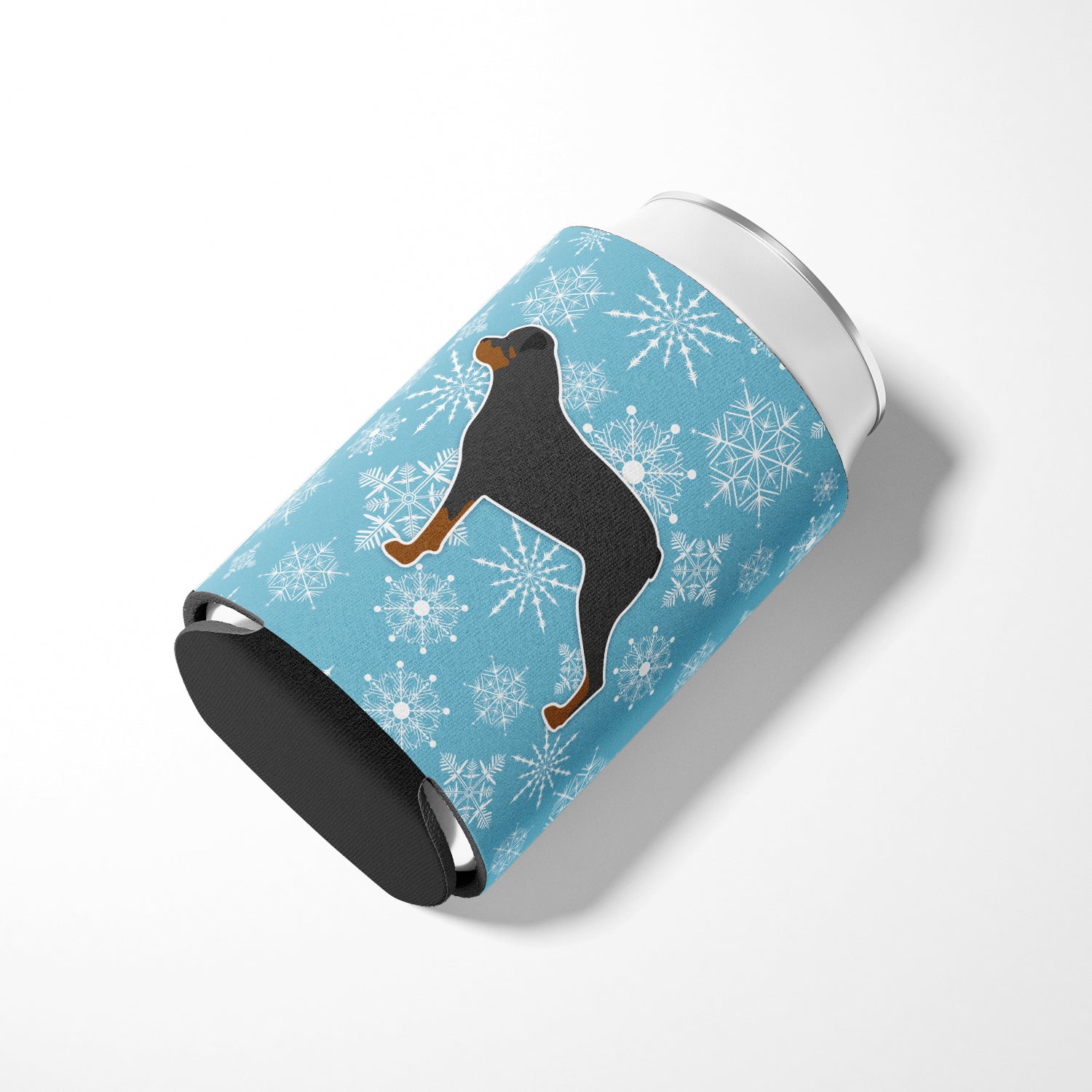 Winter Snowflake Rottweiler Can or Bottle Hugger BB3566CC  the-store.com.