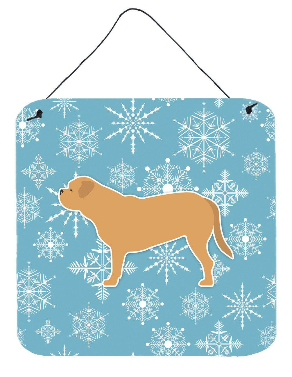 Winter Snowflake Dogue de Bordeaux Wall or Door Hanging Prints BB3570DS66 by Caroline's Treasures