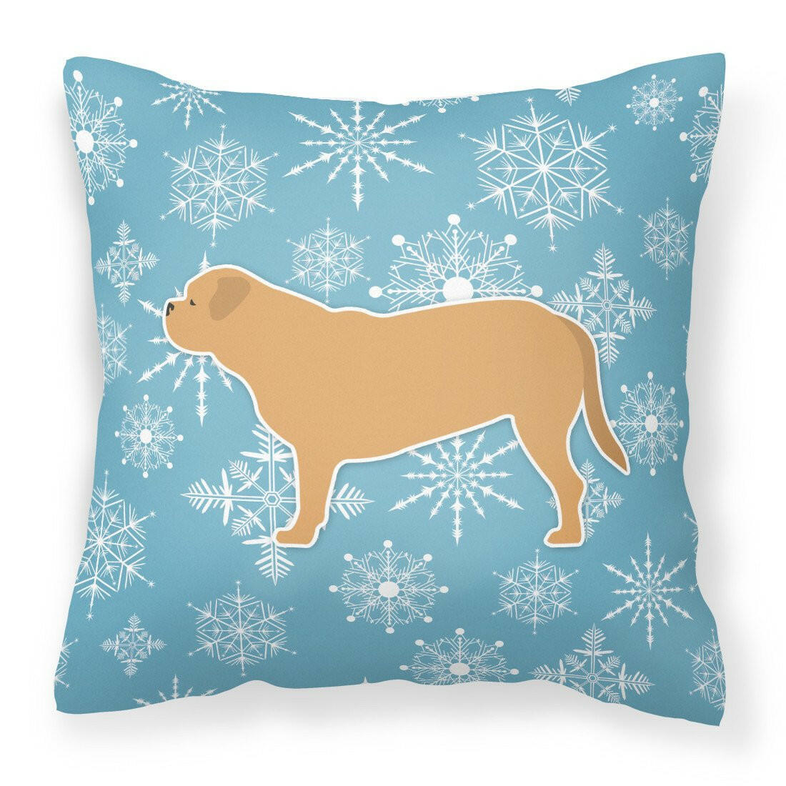 Winter Snowflake Dogue de Bordeaux Fabric Decorative Pillow BB3570PW1818 by Caroline's Treasures