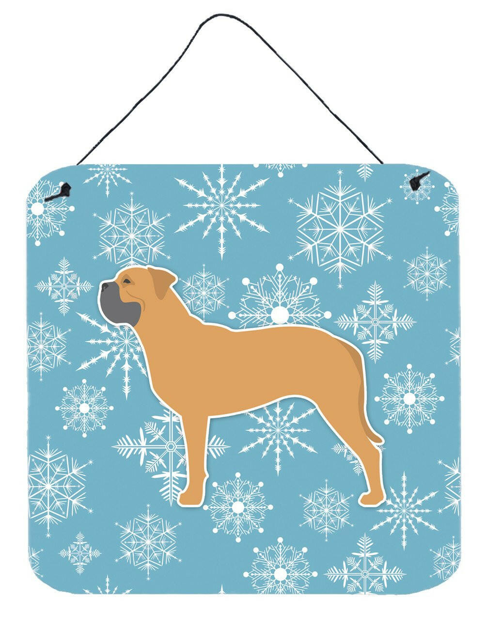 Winter Snowflake Bullmastiff Wall or Door Hanging Prints BB3571DS66 by Caroline's Treasures