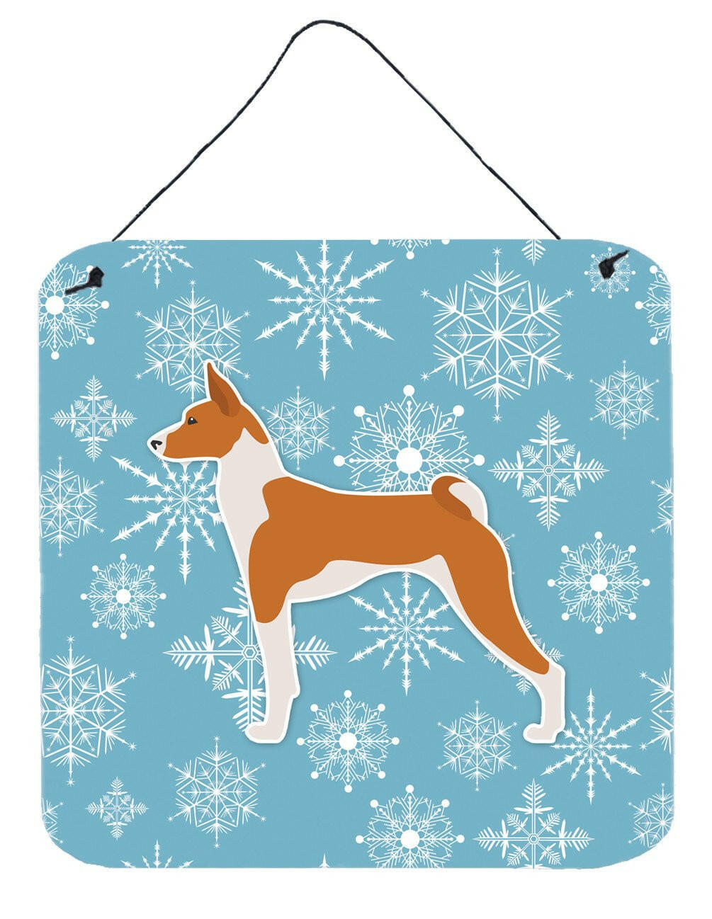 Winter Snowflake Basenji Wall or Door Hanging Prints BB3574DS66 by Caroline's Treasures