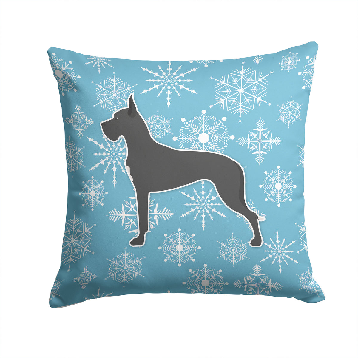 Winter Snowflake Great Dane Fabric Decorative Pillow BB3575PW1414 - the-store.com