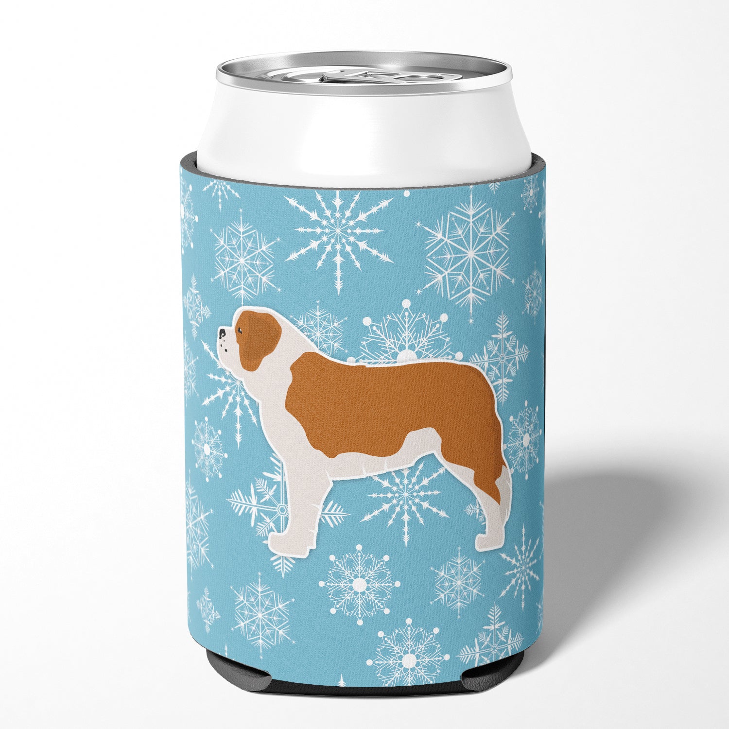 Winter Snowflake Saint Bernard Can or Bottle Hugger BB3576CC  the-store.com.