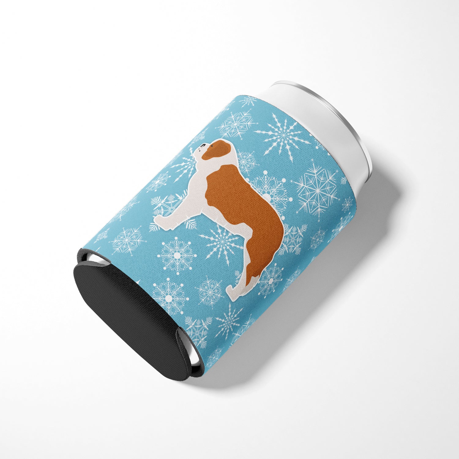 Winter Snowflake Saint Bernard Can or Bottle Hugger BB3576CC  the-store.com.