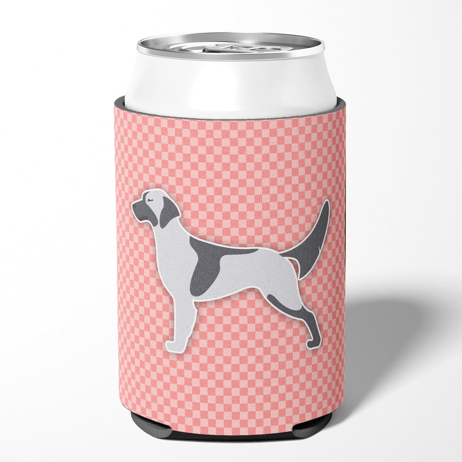 English Setter Checkerboard Pink Can or Bottle Hugger BB3581CC  the-store.com.