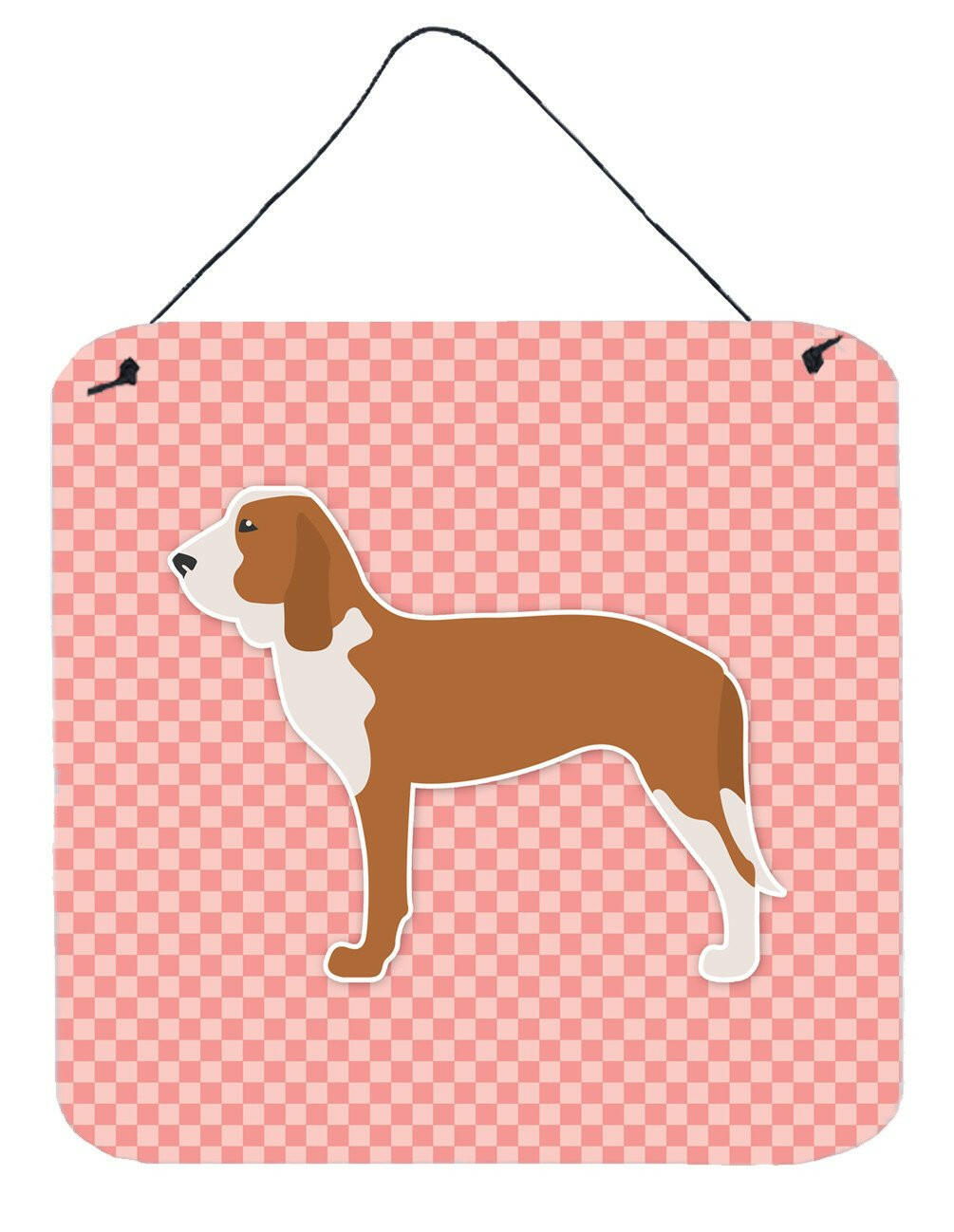 Spanish Hound Checkerboard Pink Wall or Door Hanging Prints BB3591DS66 by Caroline's Treasures