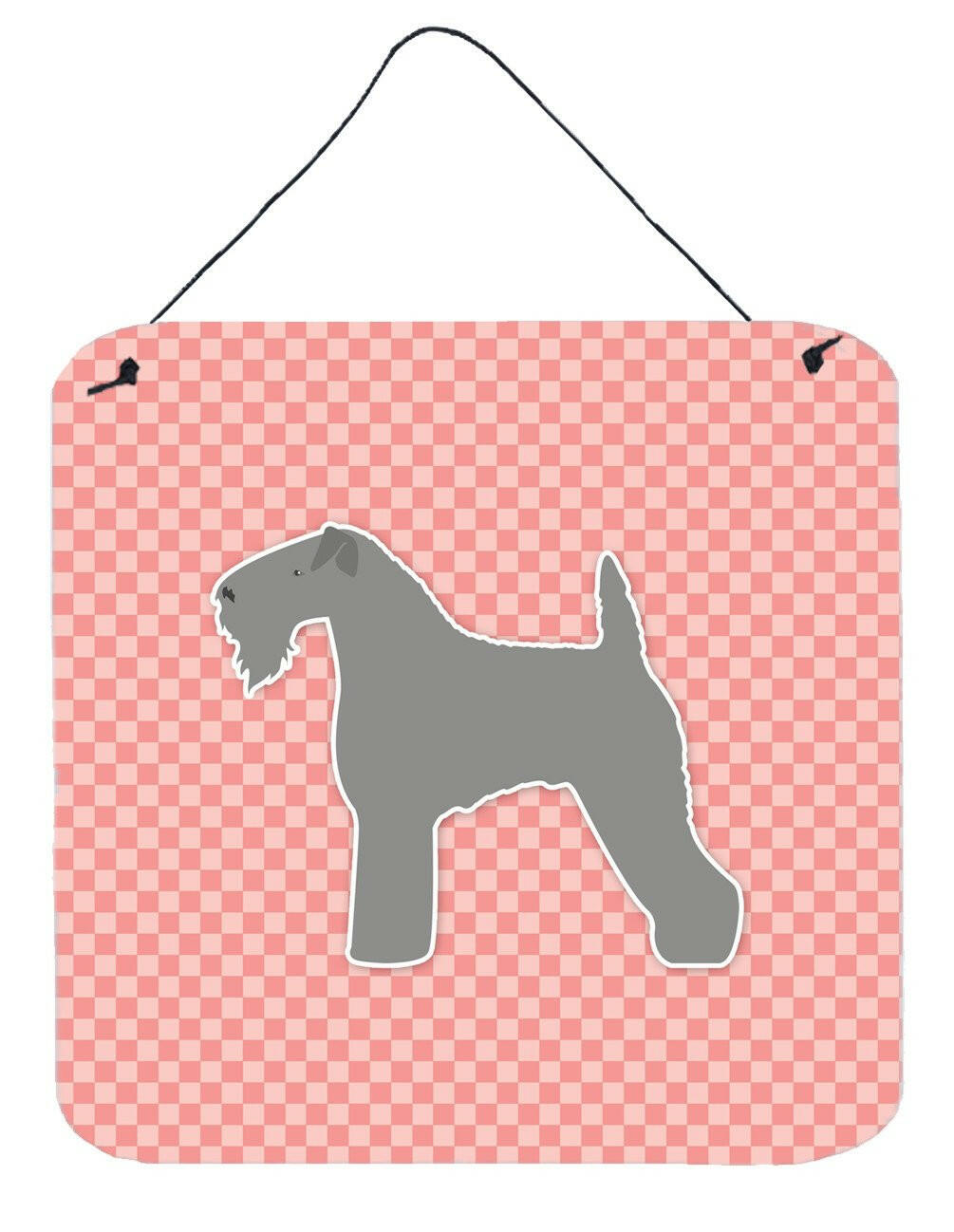 Kerry Blue Terrier Checkerboard Pink Wall or Door Hanging Prints BB3592DS66 by Caroline&#39;s Treasures
