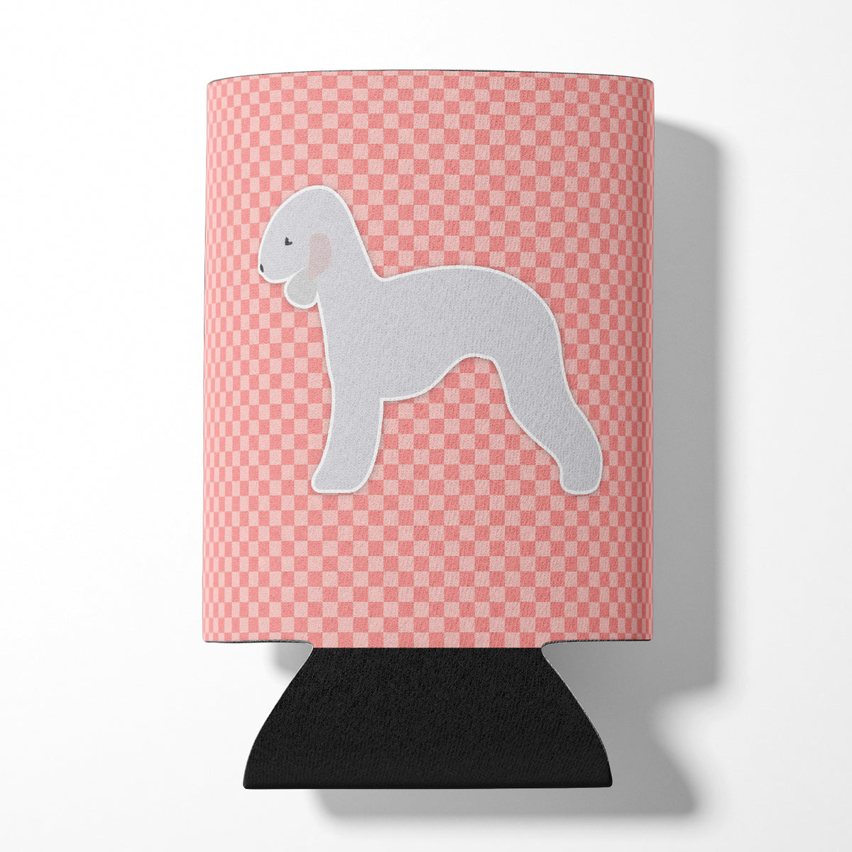 Bedlington Terrier Checkerboard Pink Can or Bottle Hugger BB3594CC  the-store.com.