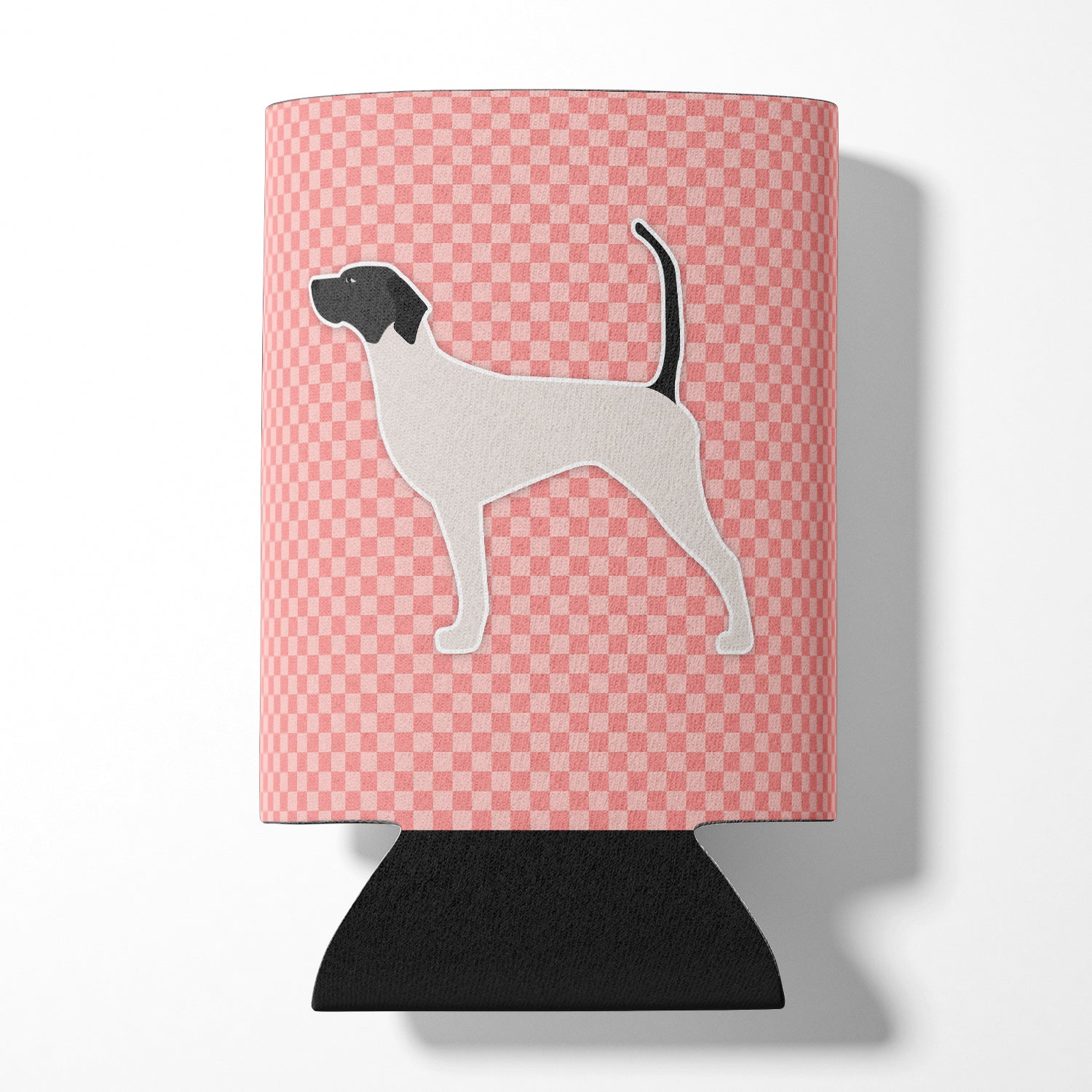 English Pointer Checkerboard Pink Can or Bottle Hugger BB3595CC  the-store.com.