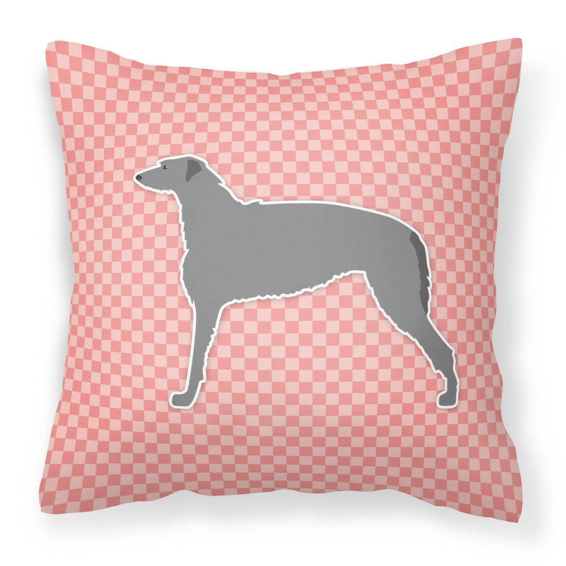 Scottish Deerhound Checkerboard Pink Fabric Decorative Pillow BB3596PW1818 by Caroline's Treasures