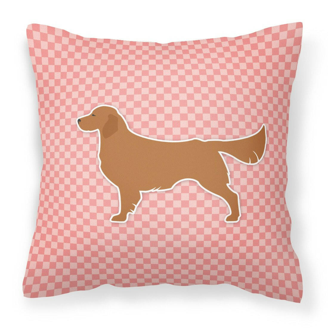 Golden Retriever Checkerboard Pink Fabric Decorative Pillow BB3604PW1818 by Caroline&#39;s Treasures