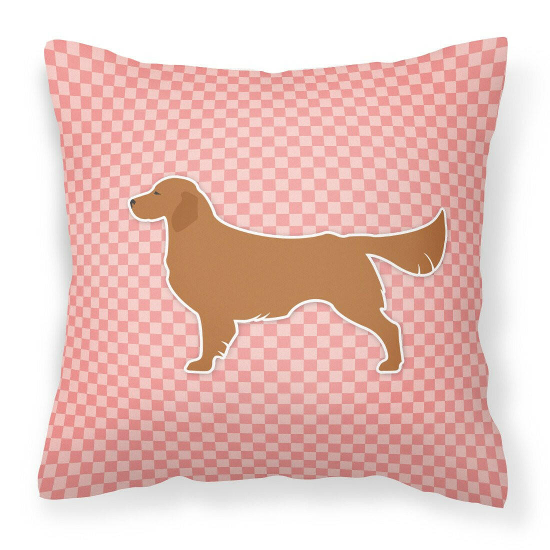 Golden Retriever Checkerboard Pink Fabric Decorative Pillow BB3604PW1818 by Caroline's Treasures