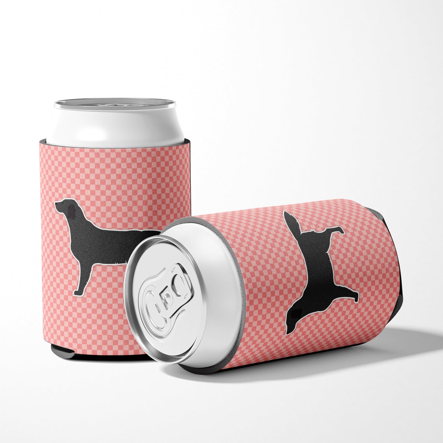 Black Labrador Retriever Checkerboard Pink Can or Bottle Hugger BB3608CC  the-store.com.