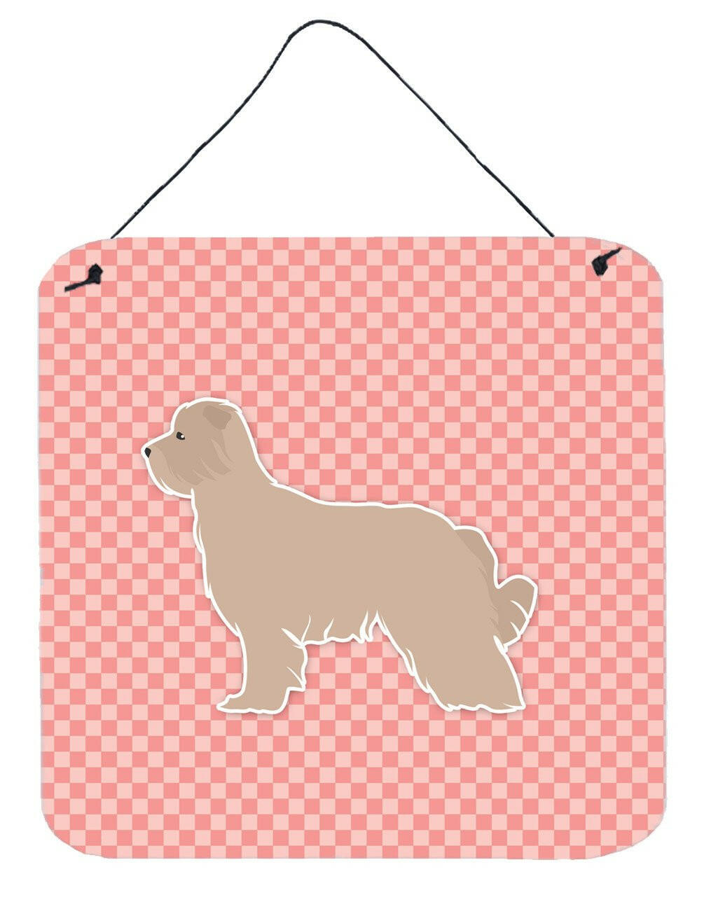 Pyrenean Shepherd Checkerboard Pink Wall or Door Hanging Prints BB3618DS66 by Caroline's Treasures