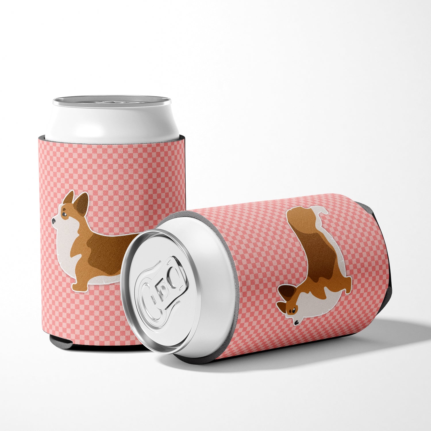 Corgi Checkerboard Pink Can or Bottle Hugger BB3620CC  the-store.com.