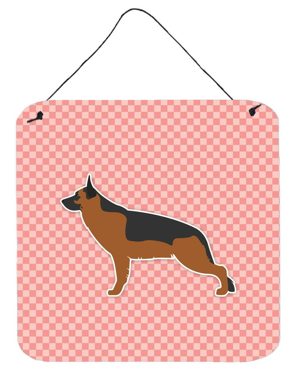 German Shepherd Checkerboard Pink Wall or Door Hanging Prints BB3624DS66 by Caroline&#39;s Treasures