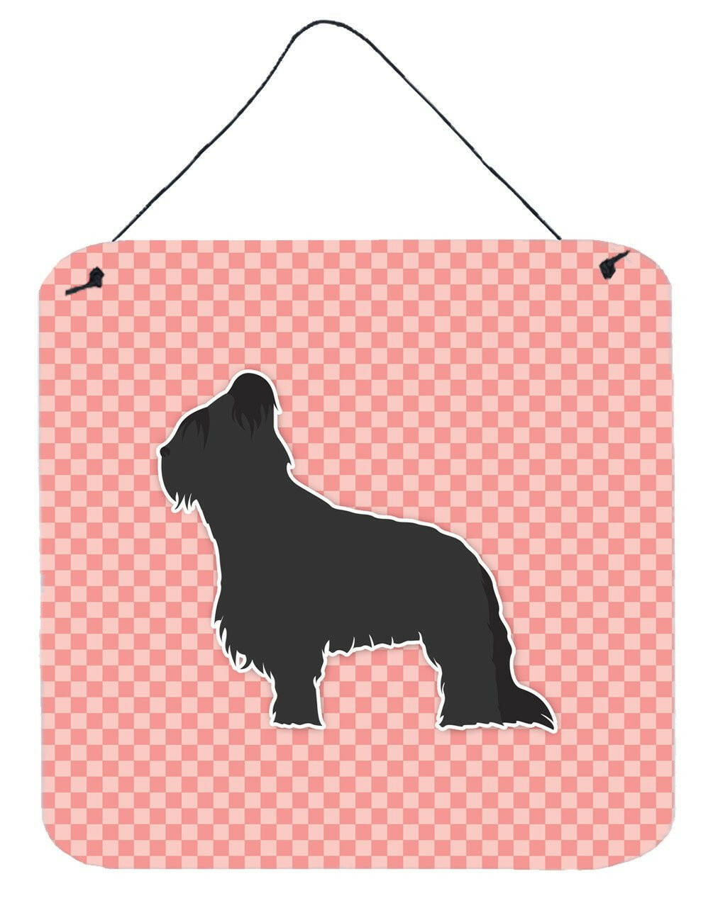 Briard Checkerboard Pink Wall or Door Hanging Prints BB3626DS66 by Caroline&#39;s Treasures