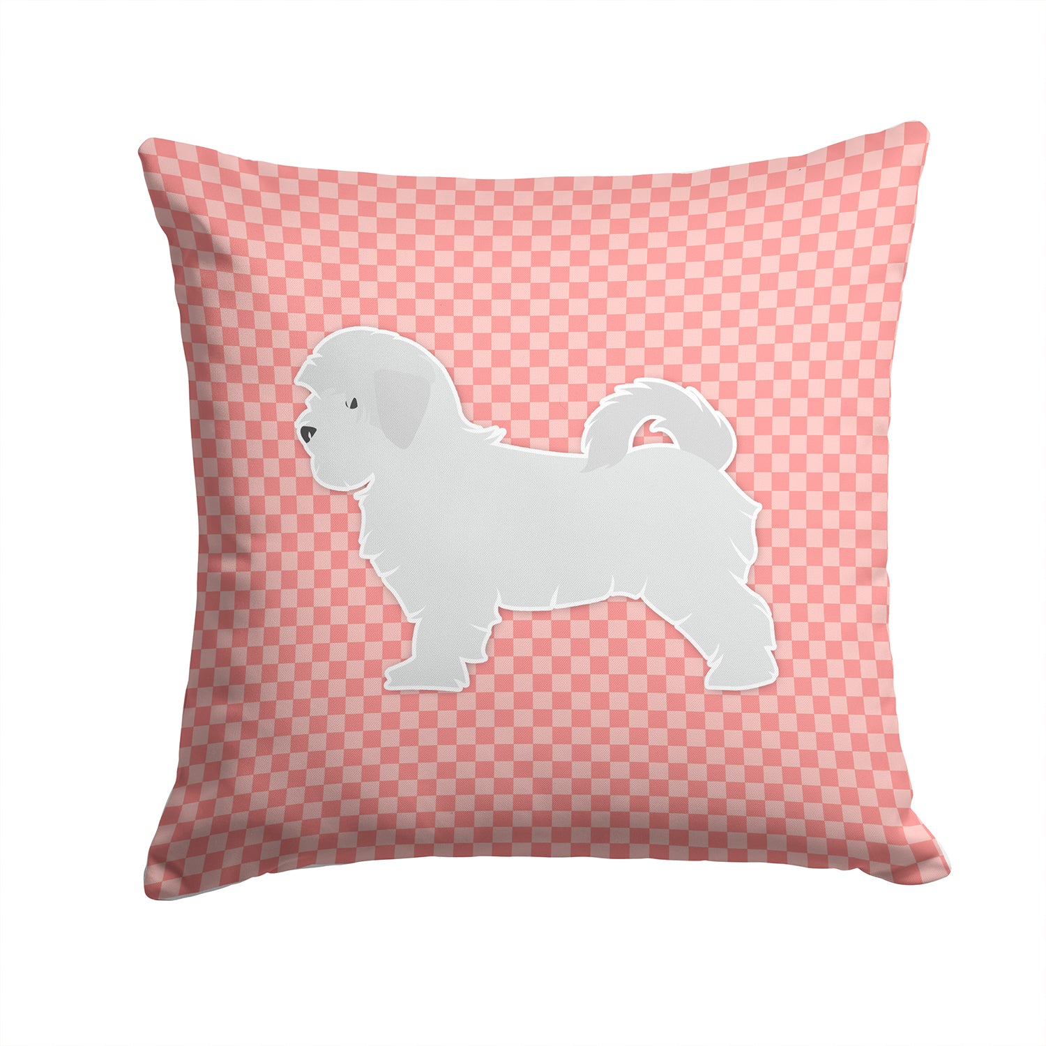 Maltese Checkerboard Pink Fabric Decorative Pillow BB3636PW1414 - the-store.com