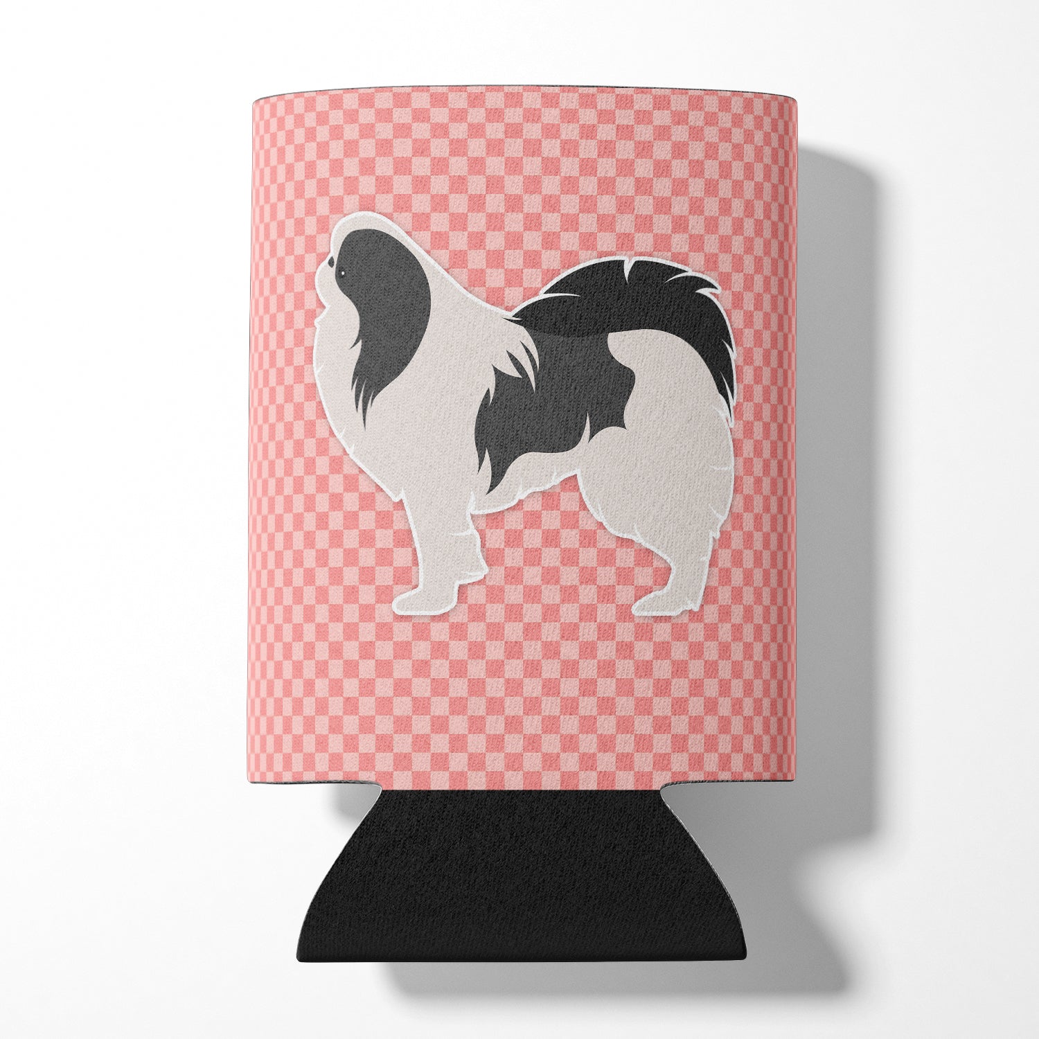 Japanese Chin Checkerboard Pink Can or Bottle Hugger BB3637CC  the-store.com.