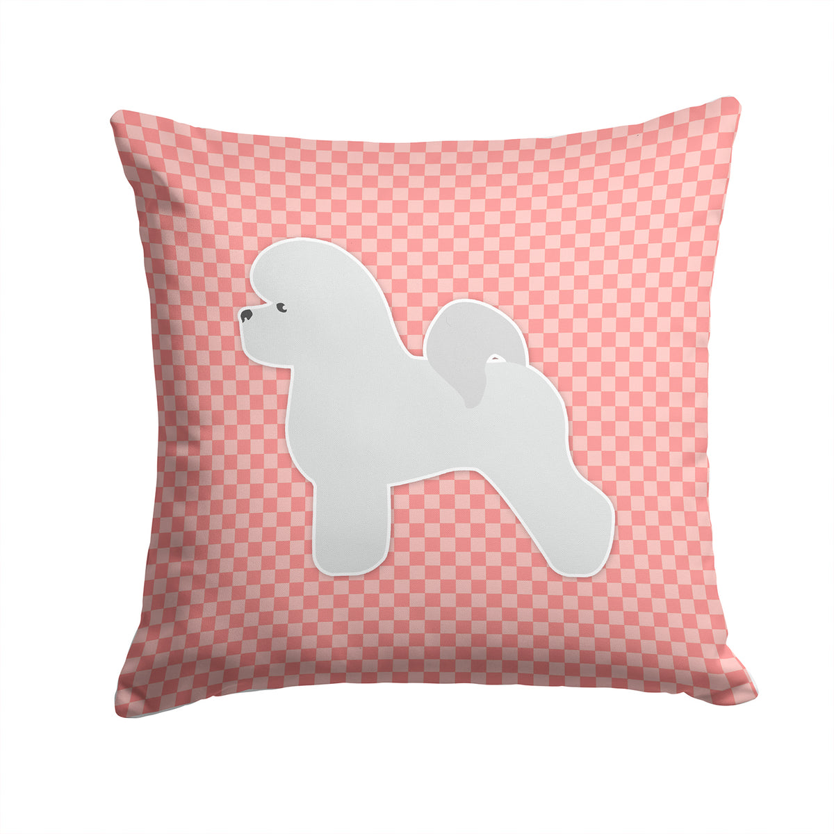 Bichon Frise Checkerboard Pink Fabric Decorative Pillow BB3645PW1414 - the-store.com