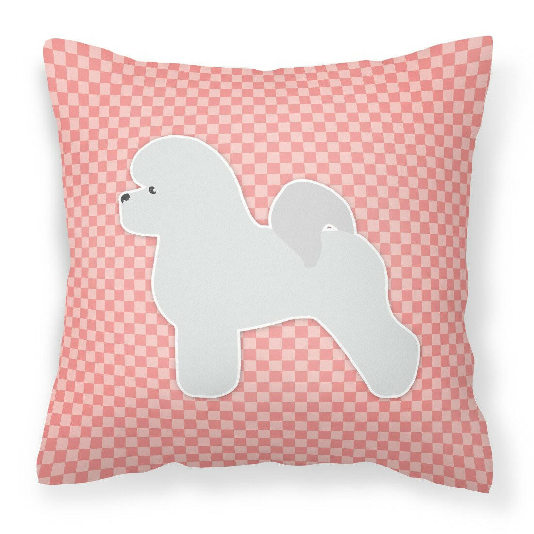 Bichon Frise Checkerboard Pink Fabric Decorative Pillow BB3645PW1818 by Caroline&#39;s Treasures