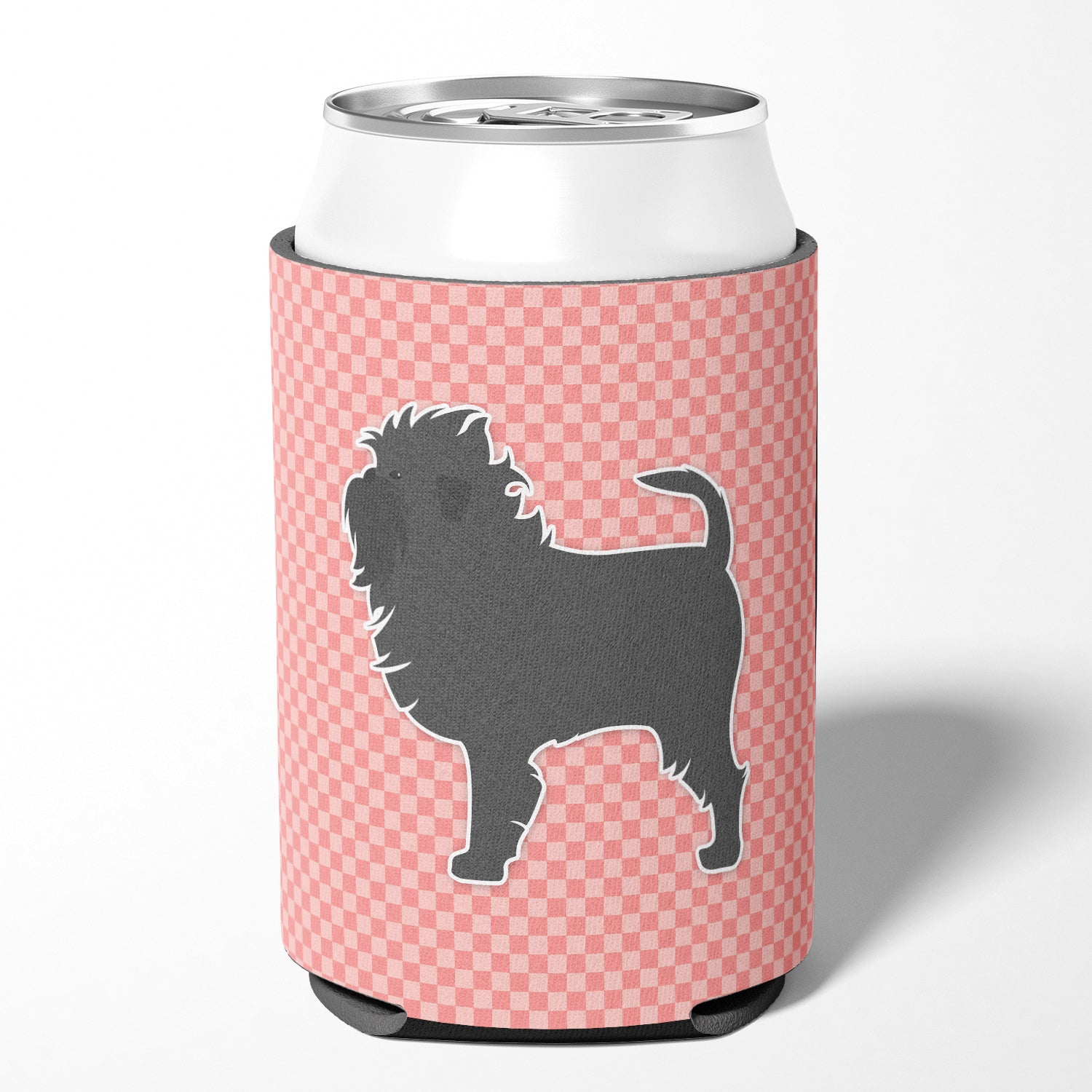 Affenpinscher Checkerboard Pink Can or Bottle Hugger BB3648CC  the-store.com.