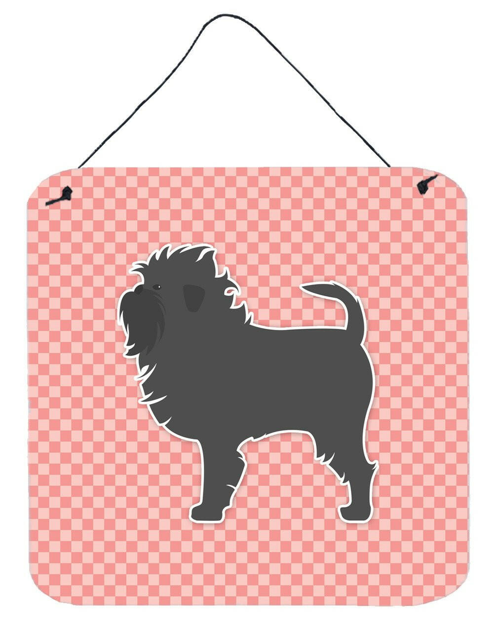 Affenpinscher Checkerboard Pink Wall or Door Hanging Prints BB3648DS66 by Caroline's Treasures