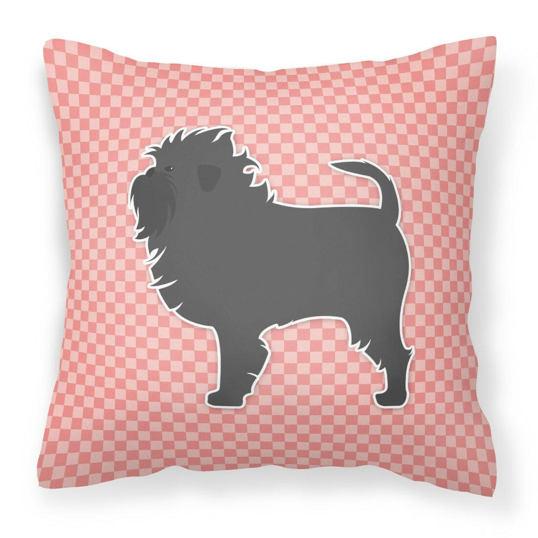 Affenpinscher Checkerboard Pink Fabric Decorative Pillow BB3648PW1818 by Caroline's Treasures