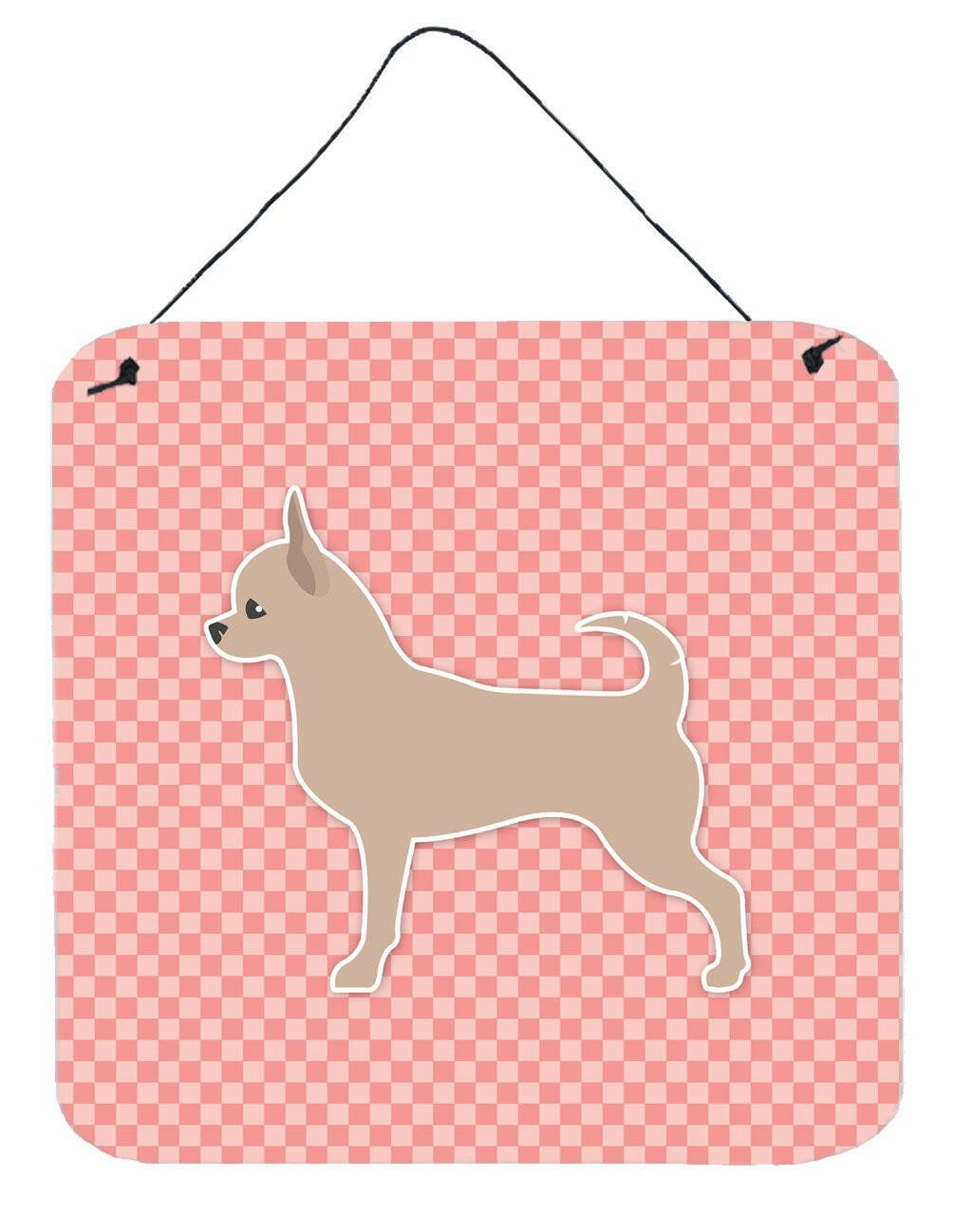 Chihuahua Checkerboard Pink Wall or Door Hanging Prints BB3650DS66 by Caroline's Treasures