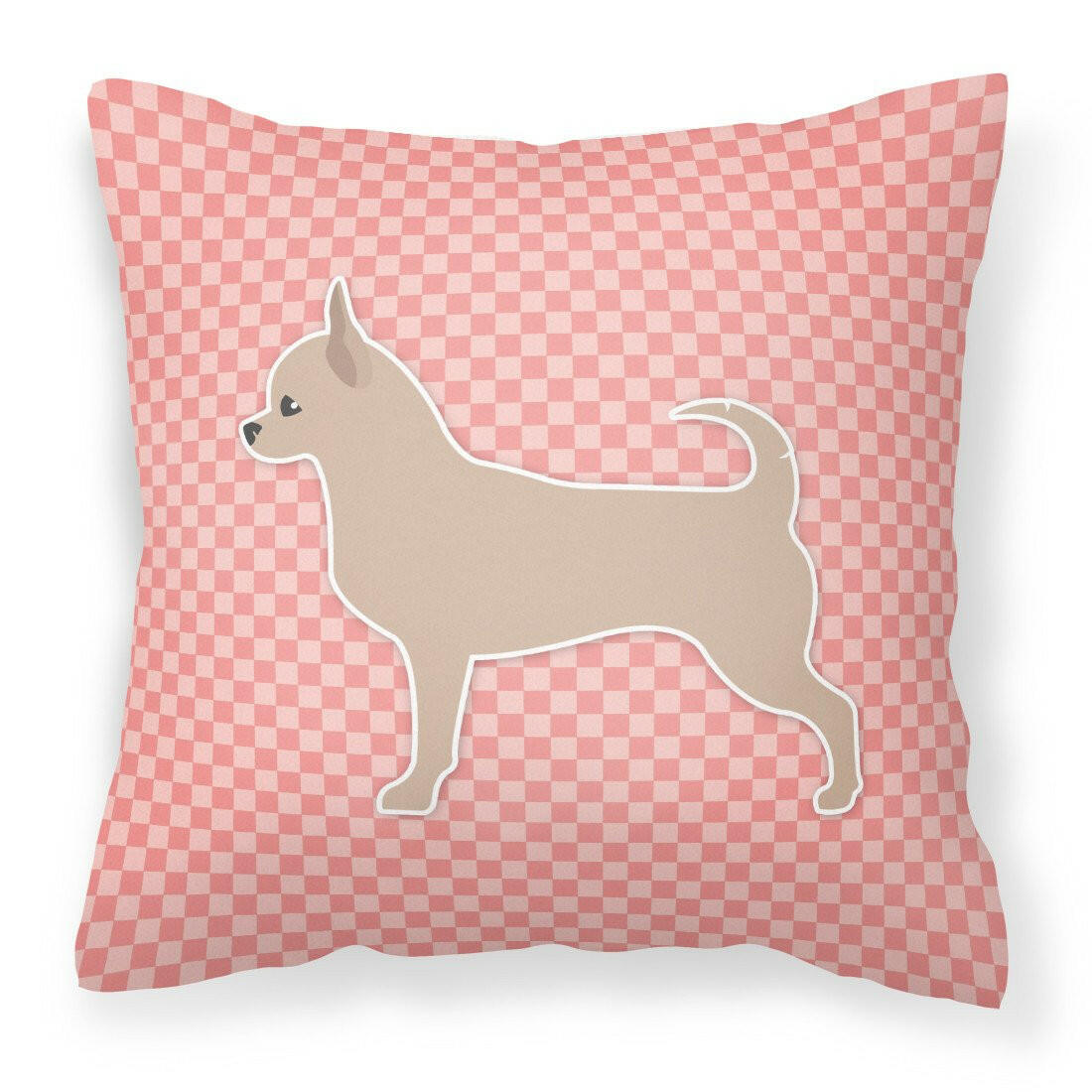 Chihuahua Checkerboard Pink Fabric Decorative Pillow BB3650PW1818 by Caroline's Treasures