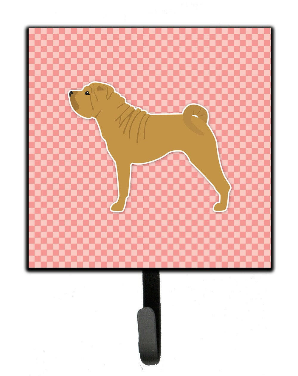 Shar Pei Merry Checkerboard Pink Leash or Key Holder BB3652SH4 by Caroline&#39;s Treasures