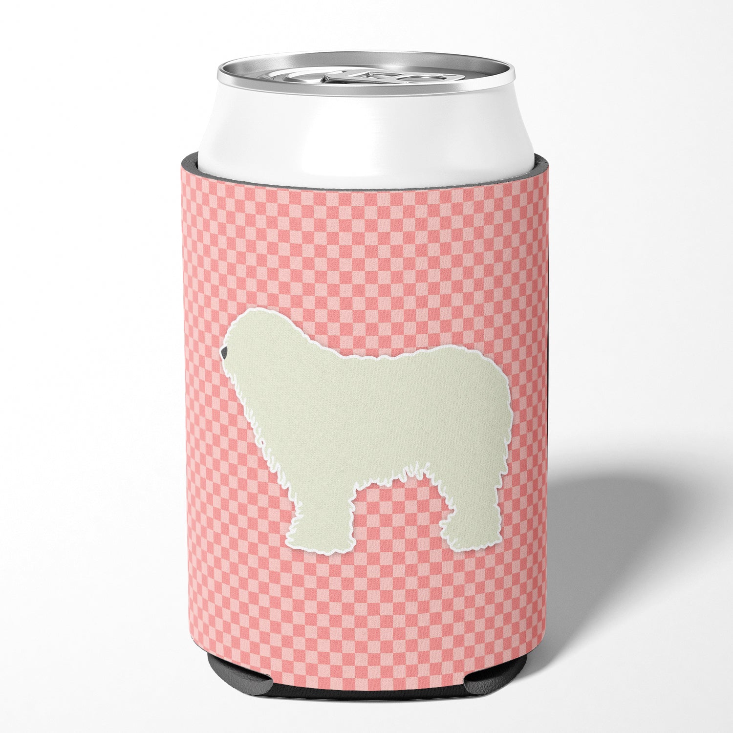 Komondor Checkerboard Pink Can or Bottle Hugger BB3655CC  the-store.com.