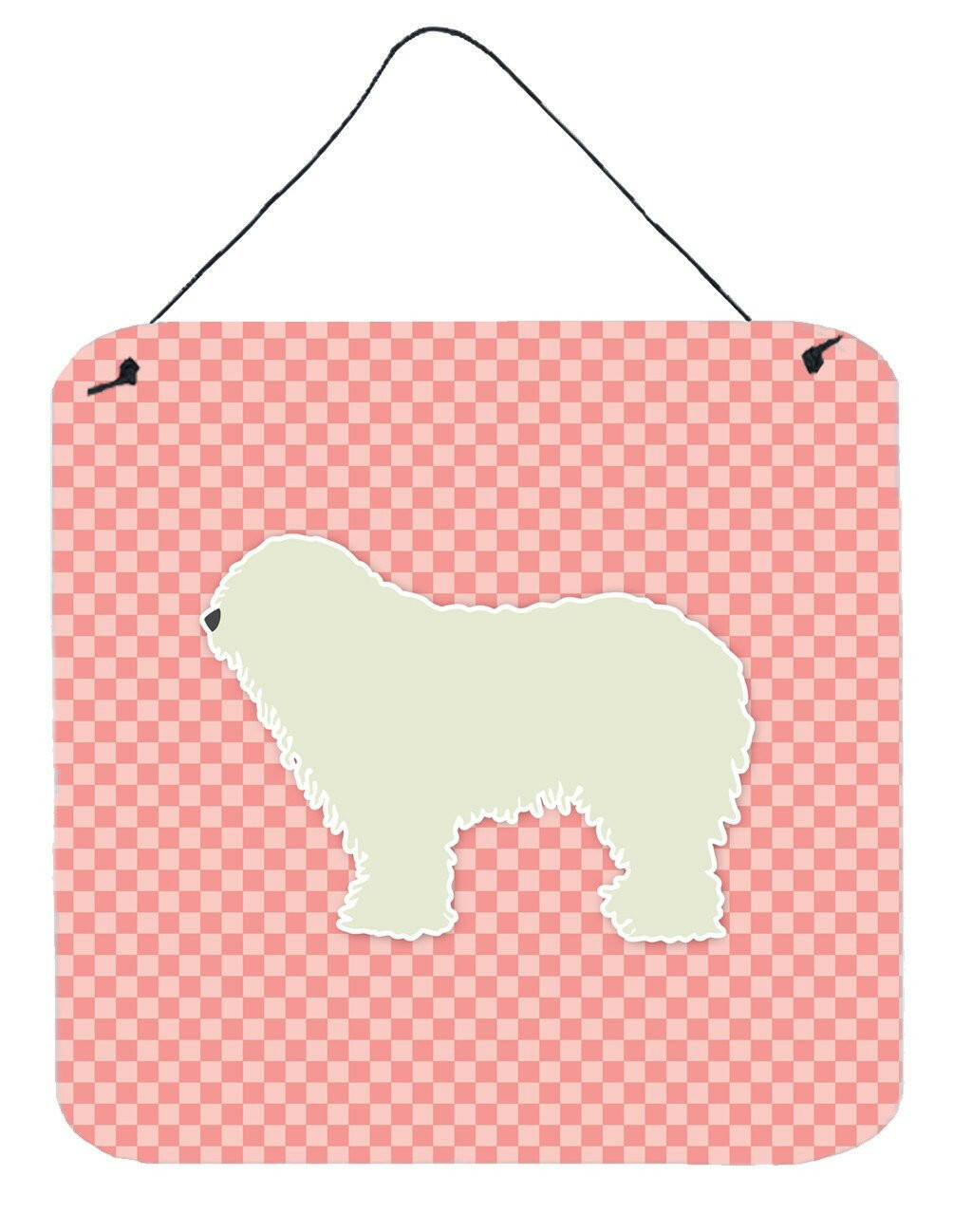 Komondor Checkerboard Pink Wall or Door Hanging Prints BB3655DS66 by Caroline&#39;s Treasures