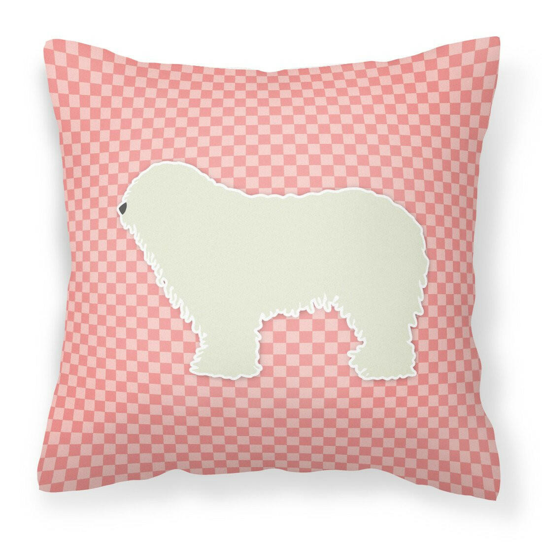 Komondor Checkerboard Pink Fabric Decorative Pillow BB3655PW1818 by Caroline's Treasures