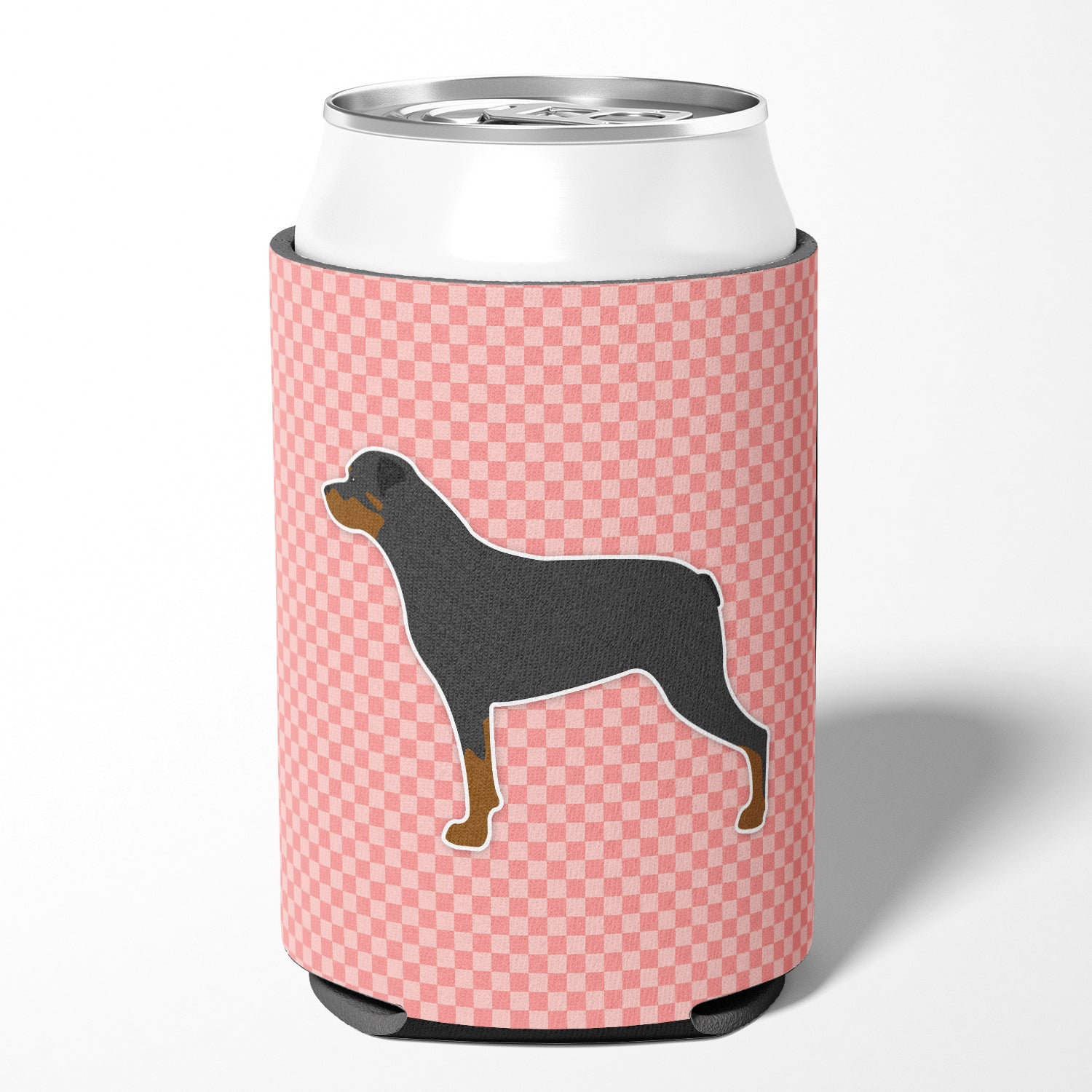 Rottweiler Checkerboard Pink Can or Bottle Hugger BB3666CC  the-store.com.