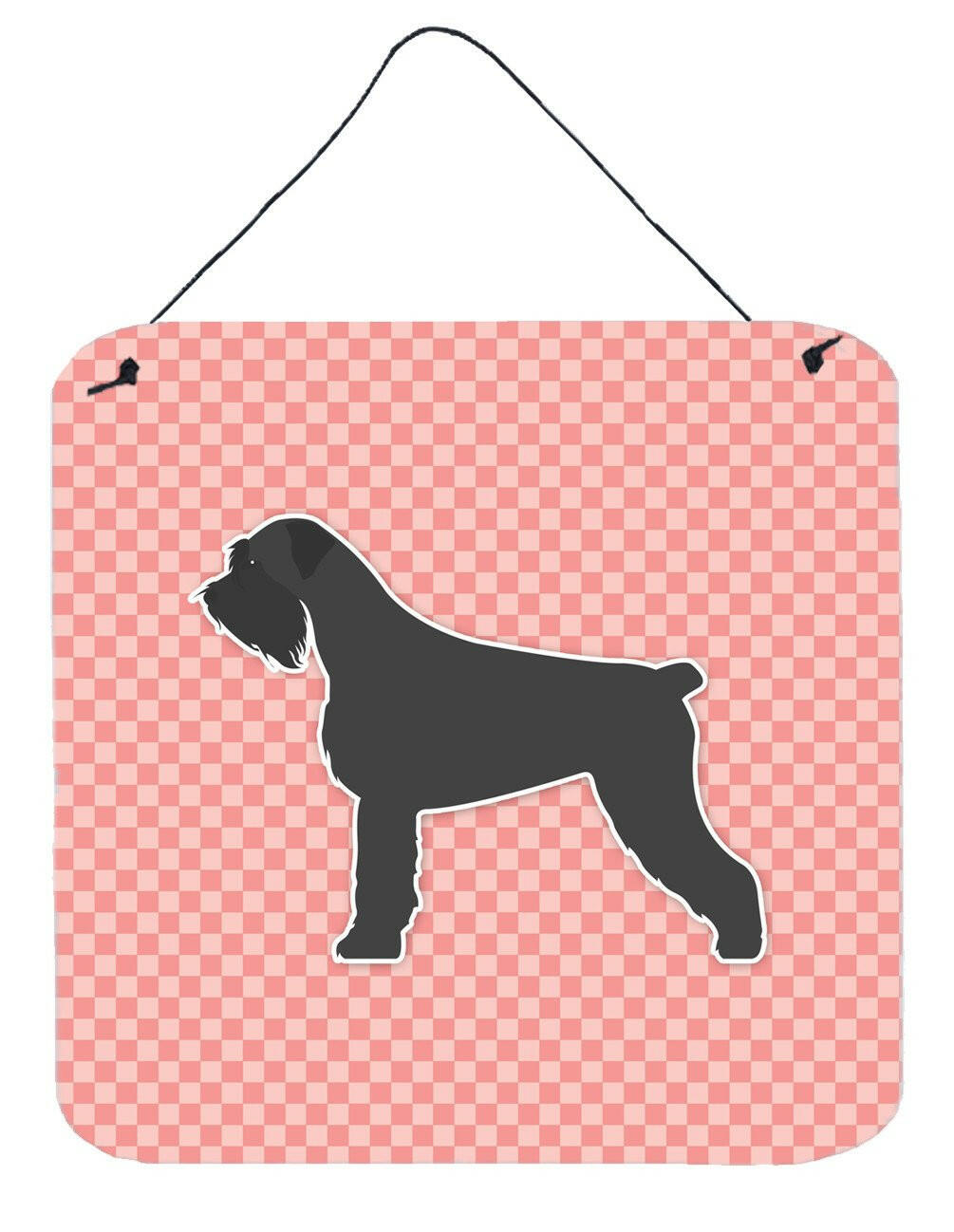 Giant Schnauzer Checkerboard Pink Wall or Door Hanging Prints BB3673DS66 by Caroline&#39;s Treasures