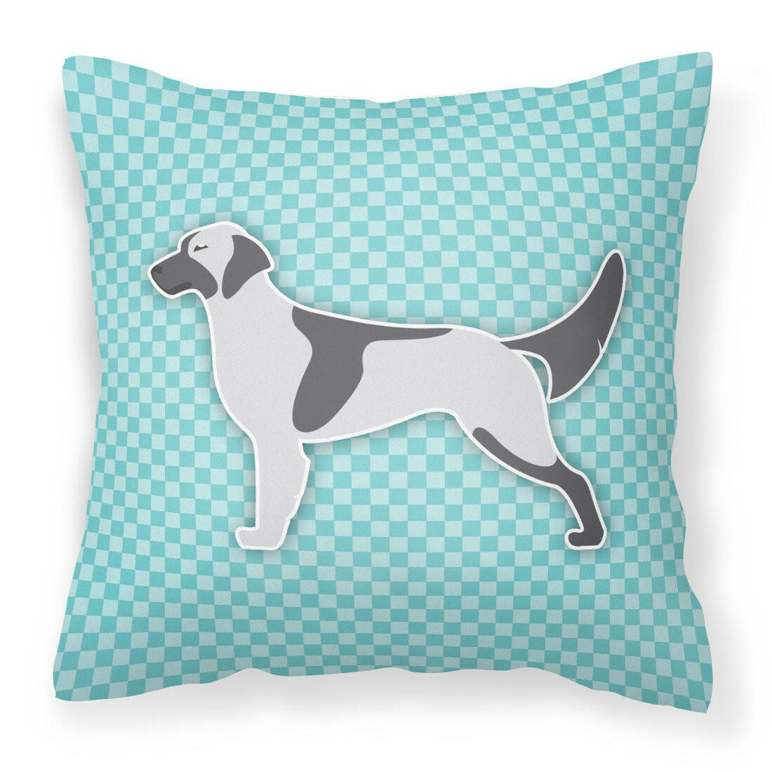 English Setter  Checkerboard Blue Fabric Decorative Pillow BB3681PW1818 by Caroline&#39;s Treasures